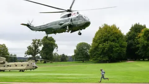 The US President Rerouted and Compelled to Swap Helicopters On the Way to Stansted Airport